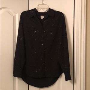 long sleeved button up w/ stars